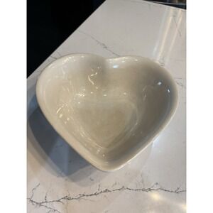 Longaberger Pottery Woven Tradition Heritage Green Sweetheart Heart Ramekin Dish